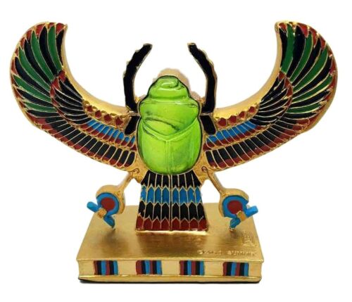 Ebros Gift Ebros Egyptian Winged Scarab Amulet Ankh Symbol Of Rebirth Figurine Statue