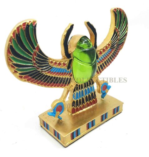 Ebros Gift Ebros Egyptian Winged Scarab Amulet Ankh Symbol Of Rebirth Figurine Statue