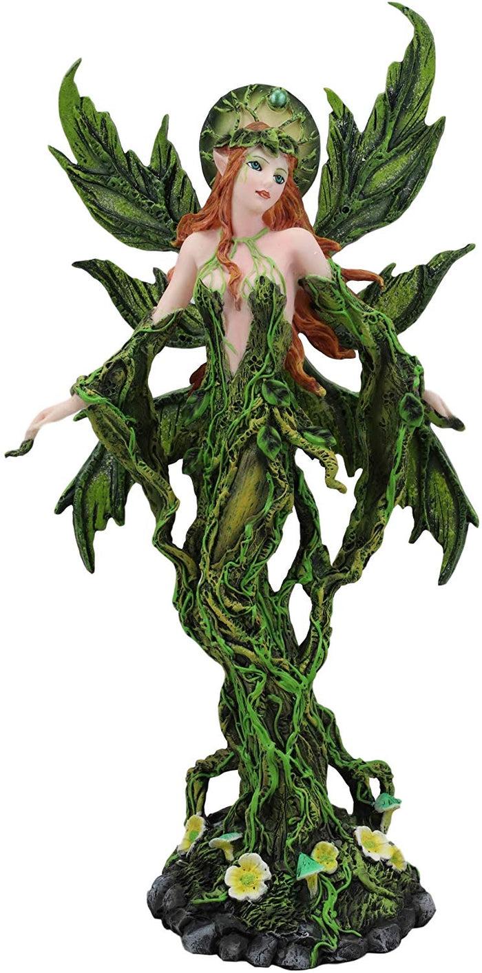 Ebros Gift Ebros Elemental Earth Gaia Forest Green Fairy Statue Decorative Figurine 12.25"H