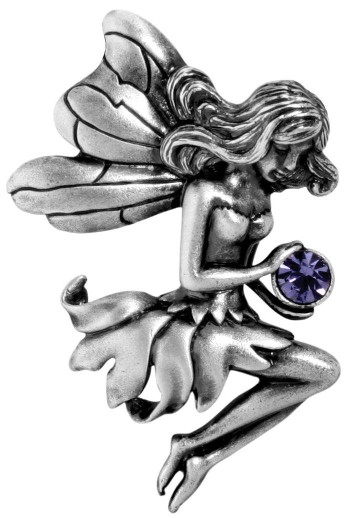 Ebros Gift Ebros Enchanted Fairy Holding Purple Gem Medallion Necklace Accessory Jewelry