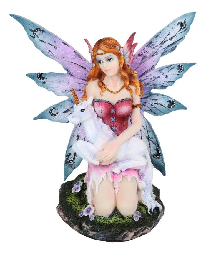 Ebros Gift Ebros Enchanted Forest Lavender Fairy With Baby Unicorn Figurine Myths Legends Accent