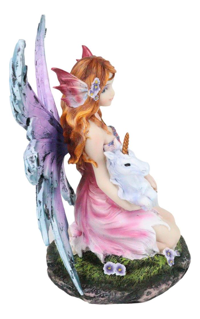 Ebros Gift Ebros Enchanted Forest Lavender Fairy With Baby Unicorn Figurine Myths Legends Accent