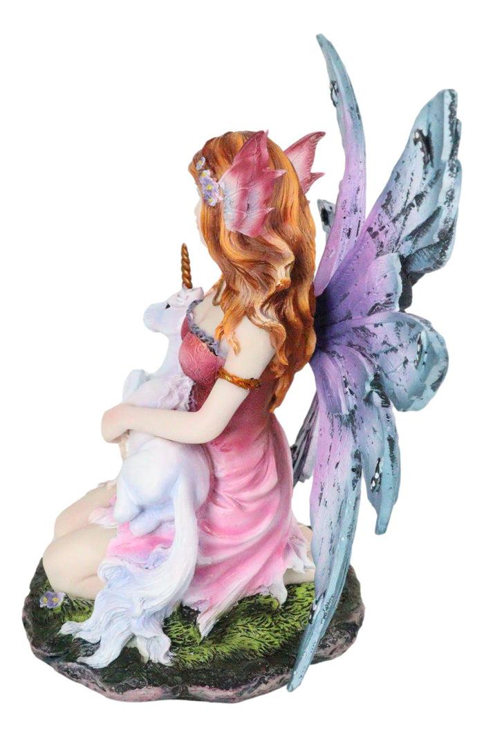Ebros Gift Ebros Enchanted Forest Lavender Fairy With Baby Unicorn Figurine Myths Legends Accent
