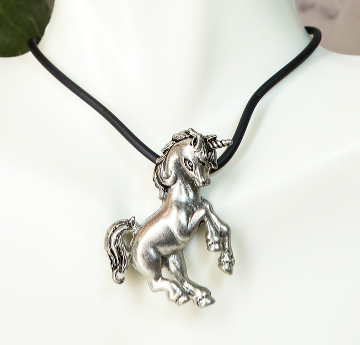 ebros gift Ebros Enchanted Unicorn Horse Pendant Medallion Necklace Accessory Jewelry