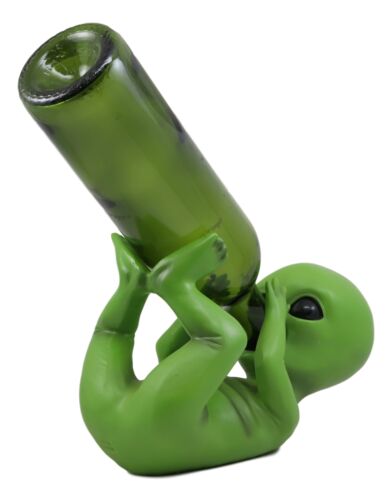 Ebros Gift Ebros Extra Terrestrial Alien UFO Outer Space Colony Wine Bottle Holder Figurine Decor