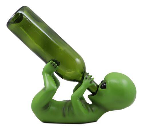Ebros Gift Ebros Extra Terrestrial Alien UFO Outer Space Colony Wine Bottle Holder Figurine Decor