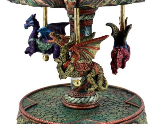 Ebros Gift Ebros Eye Of Pandora Three Colorful Flying Dragons Clockwork Musical Carousel Statue