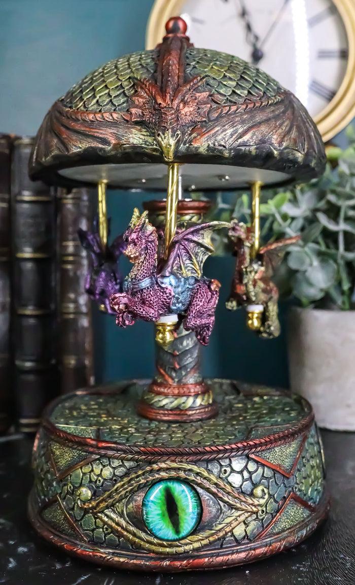 ebros gift Ebros Eye Of Pandora Three Colorful Flying Dragons Clockwork Musical Carousel Statue