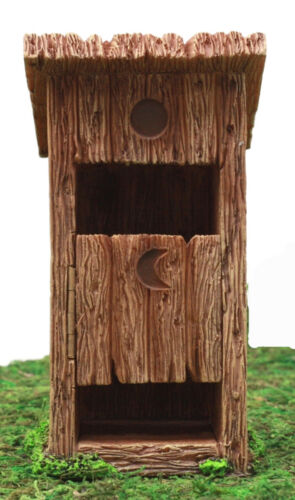 Ebros Gift Ebros Fairy Garden Miniature Colonial Toilet Outhouse With Door & Toilet Roll Setup