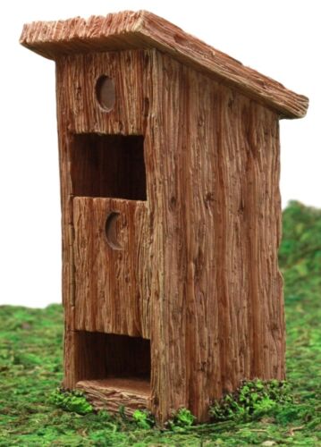Ebros Gift Ebros Fairy Garden Miniature Colonial Toilet Outhouse With Door & Toilet Roll Setup