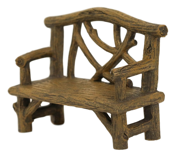 ebros gift Ebros Fairy Garden Miniature Tree Twigs and Branch Love Bench Sculpture 3.5" H