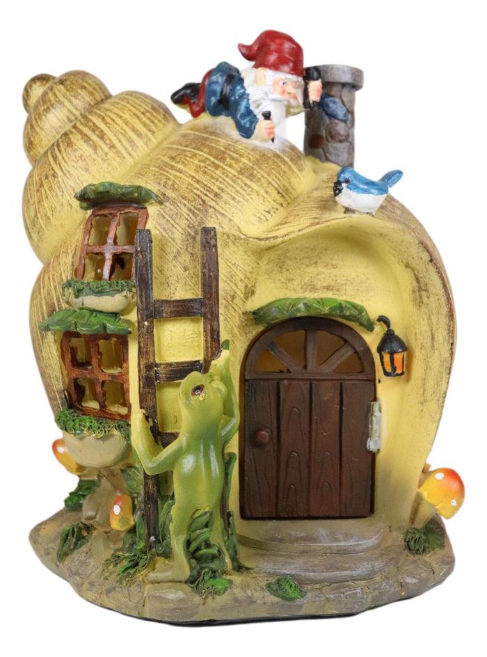 Ebros Gift Ebros Fairy Garden Mr Gnome And Frog Mini Helix Snail Cottage House Figurine 7.5"Tall