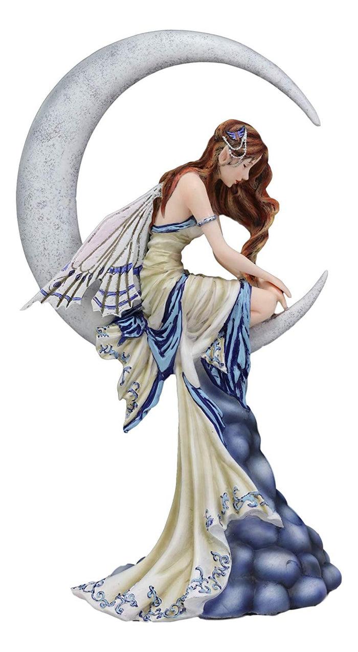 Ebros Gift Ebros Fantasy Celestial Crescent Lunar Moon Dream Weaver Fairy Statue 12" Tall By Artist Nene Thomas 'Memory' Astrology Zodiac Fairies Nymphs Pixies Themed Collectible Figurine As Home Decor Accent