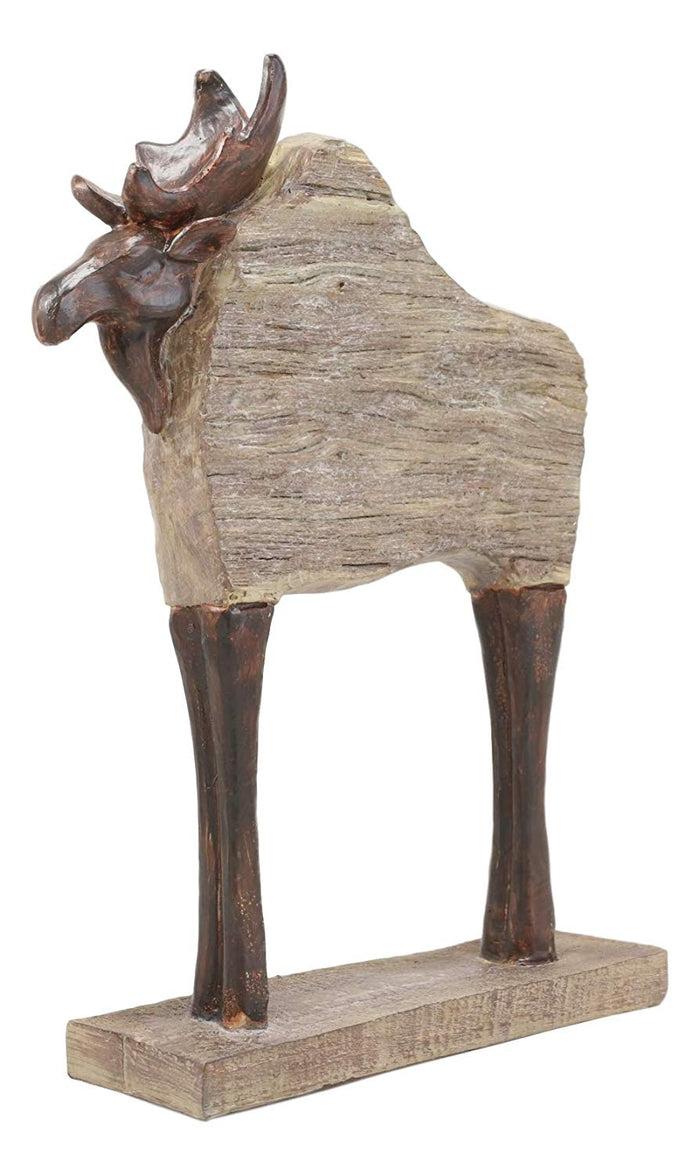 Ebros Gift Ebros Faux Driftwood Finish Animal Totem Tiki Wildlife Desktop Decorative Resin Statue Decor Animals Figurine Rustic Western Cabin Lodge Sculpture (Bull Moose)