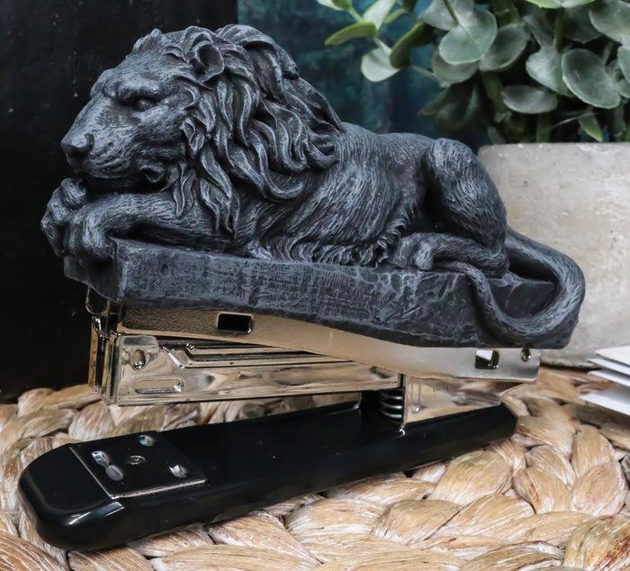 ebros gift Ebros Faux Stone Gothic Lion Gargoyle Stapler Decorative Office Accessory 5.25"L