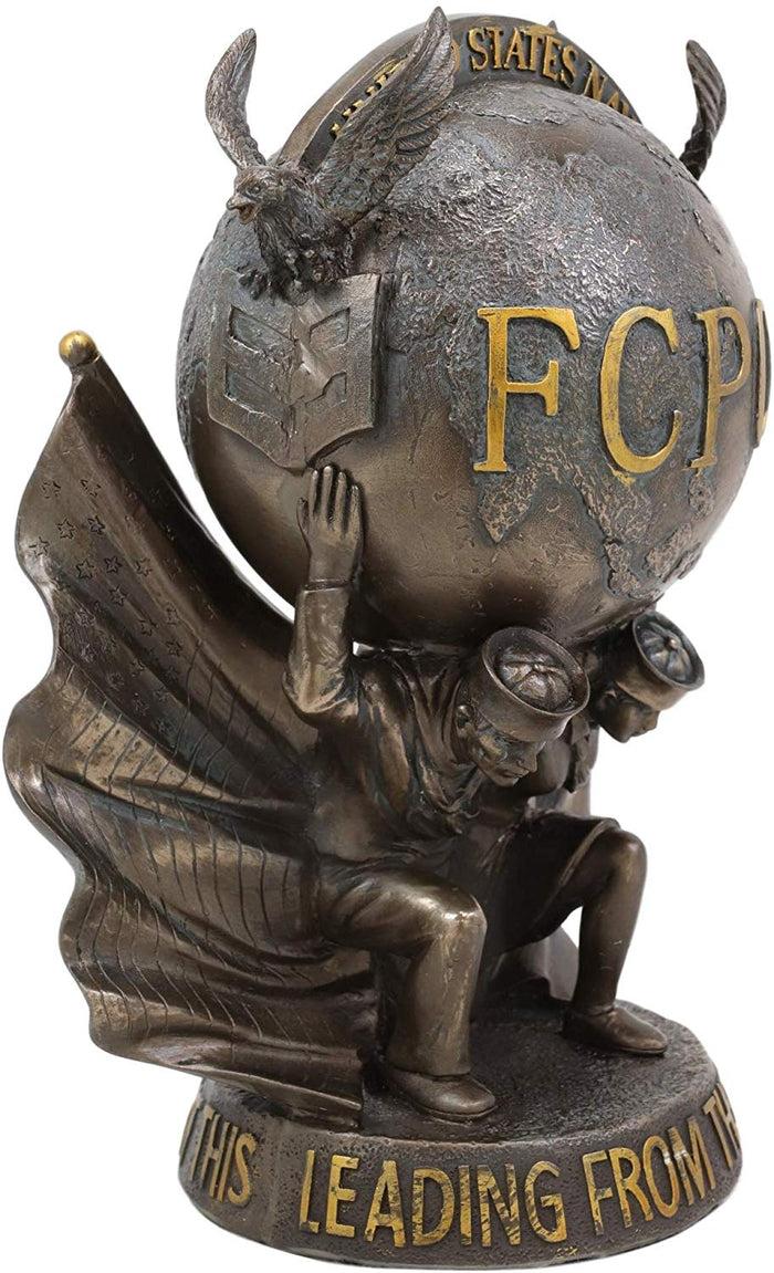 Ebros Gift Ebros FCPOA United States Navy Sailors Bearing Globe Insignia Sculpture 8"H