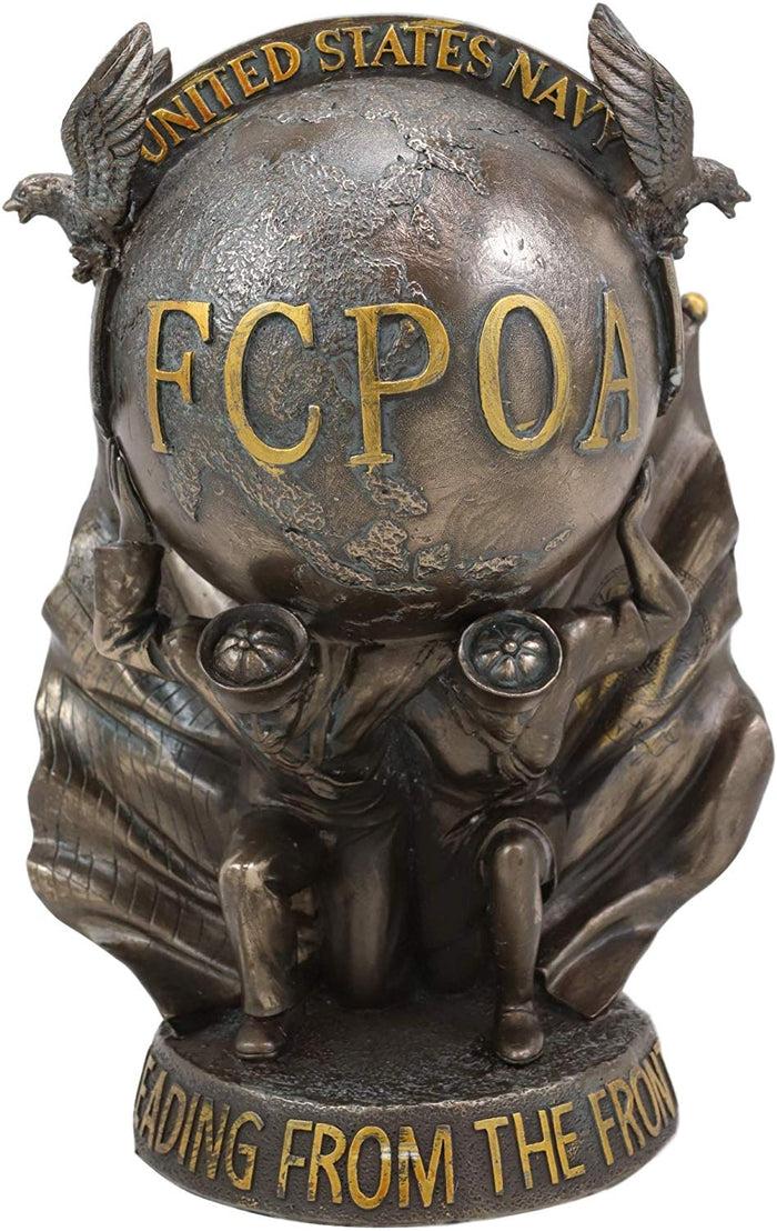 Ebros Gift Ebros FCPOA United States Navy Sailors Bearing Globe Insignia Sculpture 8"H