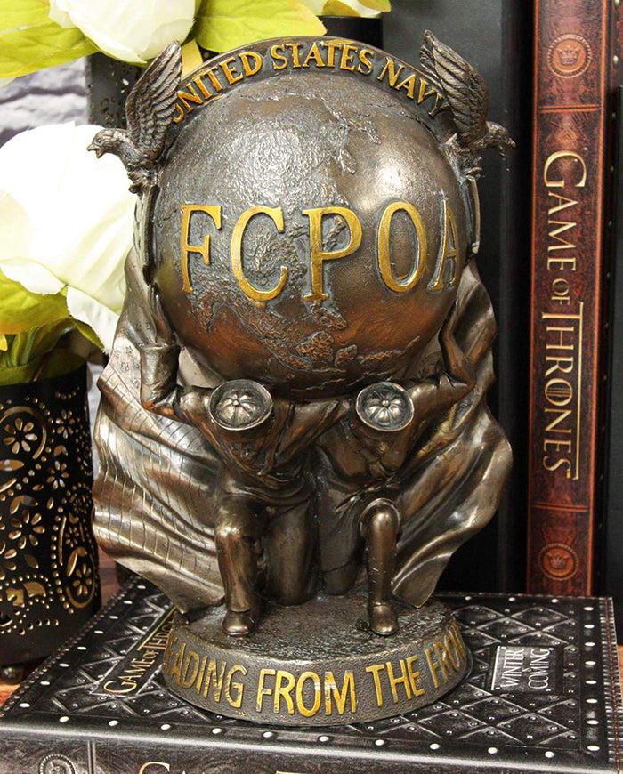 ebros gift Ebros FCPOA United States Navy Sailors Bearing Globe Insignia Sculpture 8"H