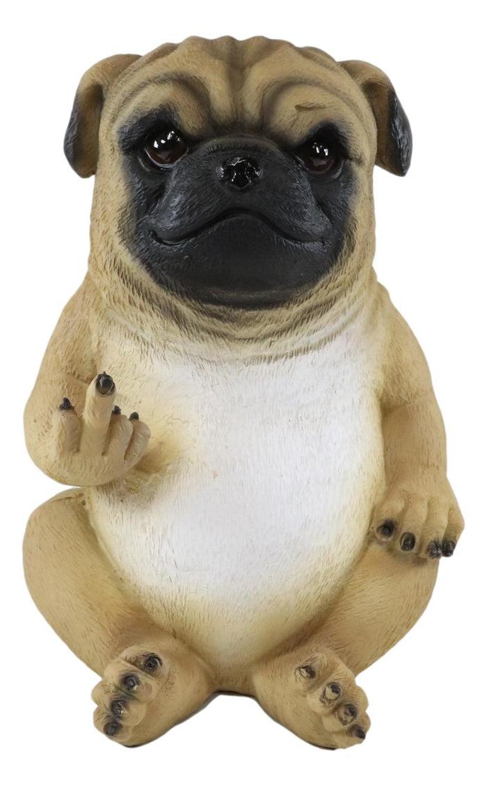 Ebros Gift Ebros Feisty Pooch Rude Fat Pug Puppy Dog Flipping The Bird Figurine Guest Greeter