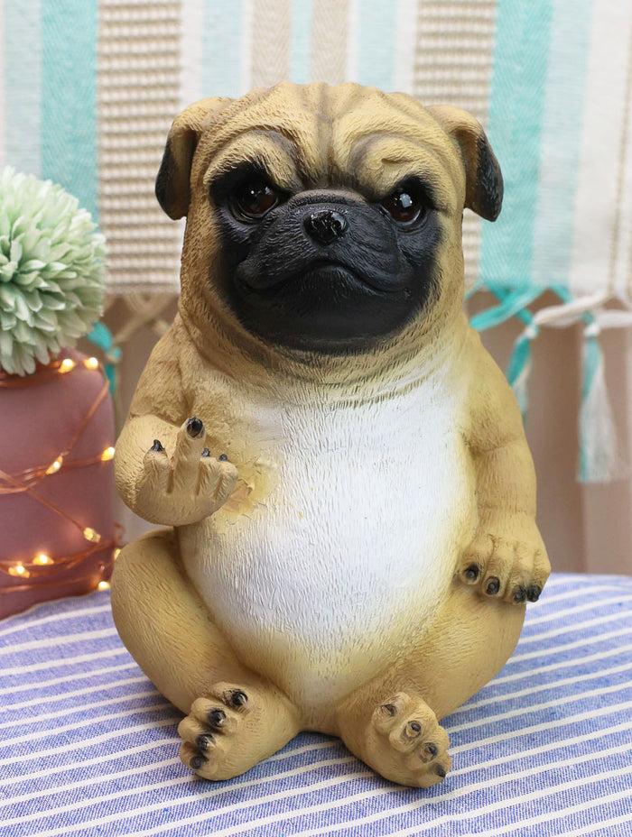 ebros gift Ebros Feisty Pooch Rude Fat Pug Puppy Dog Flipping The Bird Figurine Guest Greeter