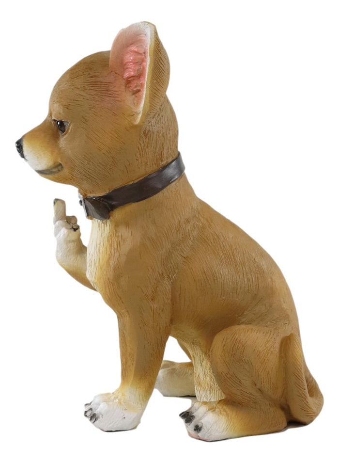 Ebros Gift Ebros Feisty Taco Rude Chihuahua Puppy Dog Flipping The Bird Figurine Guest Greeter