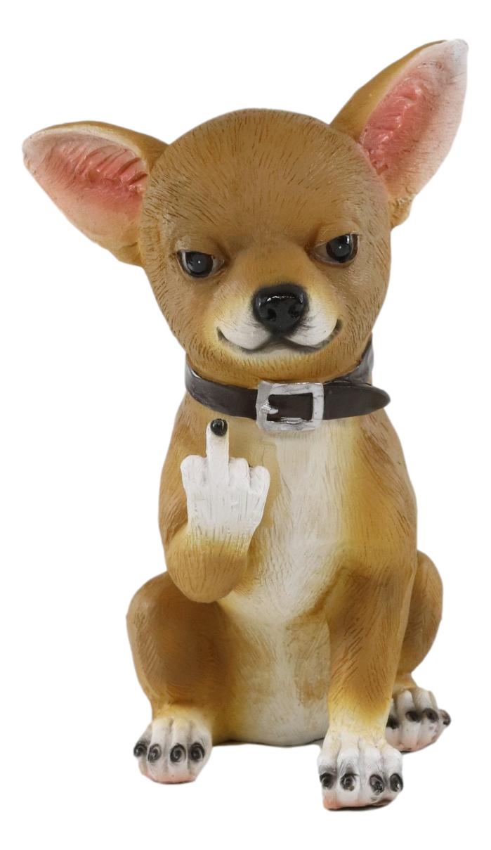 Ebros Gift Ebros Feisty Taco Rude Chihuahua Puppy Dog Flipping The Bird Figurine Guest Greeter