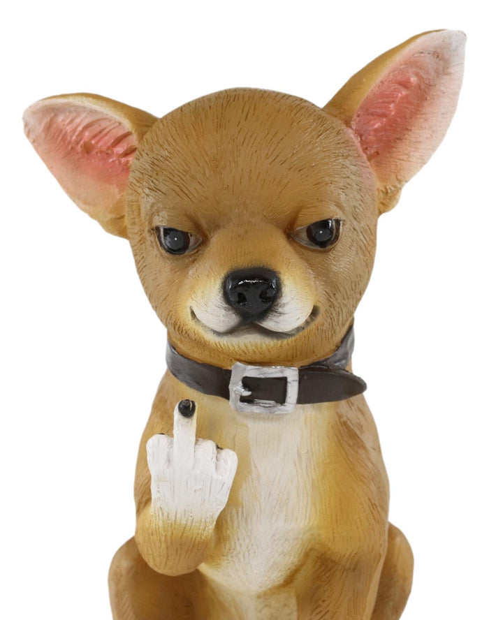 Ebros Gift Ebros Feisty Taco Rude Chihuahua Puppy Dog Flipping The Bird Figurine Guest Greeter
