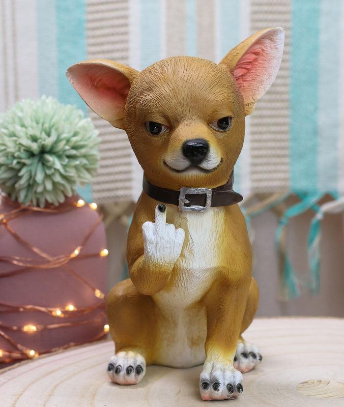 ebros gift Ebros Feisty Taco Rude Chihuahua Puppy Dog Flipping The Bird Figurine Guest Greeter