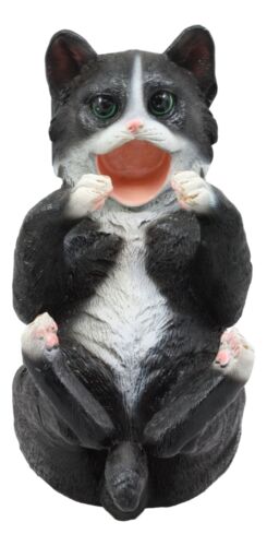 Ebros Gift Ebros Feline Black And White Tuxedo Cat Wine Bottle Holder Caddy Figurine