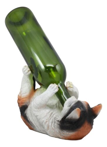 Ebros Gift Ebros Feline Calico American Shorthair Kitty Cat Wine Bottle Holder Caddy Figurine