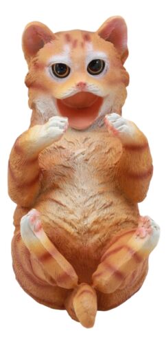 Ebros Gift Ebros Feline Tabby Kitty Cat Wine Bottle Holder Caddy Figurine For Whimsical Tabletop Wine Racks Or Animal Statues & Kitten Figurines As Birthday Gifts Crazy For Cat Lovers (Orange Tabby)