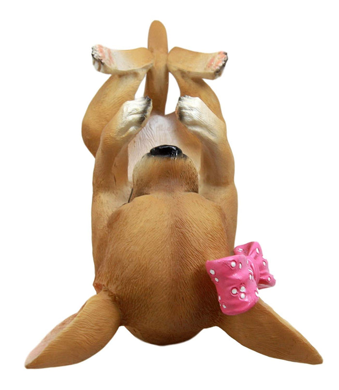 Ebros Gift Ebros Female Pink Ribbon Tea Cup Chihuahua Wine Holder Bottle Caddy Figurine 10.25" Long