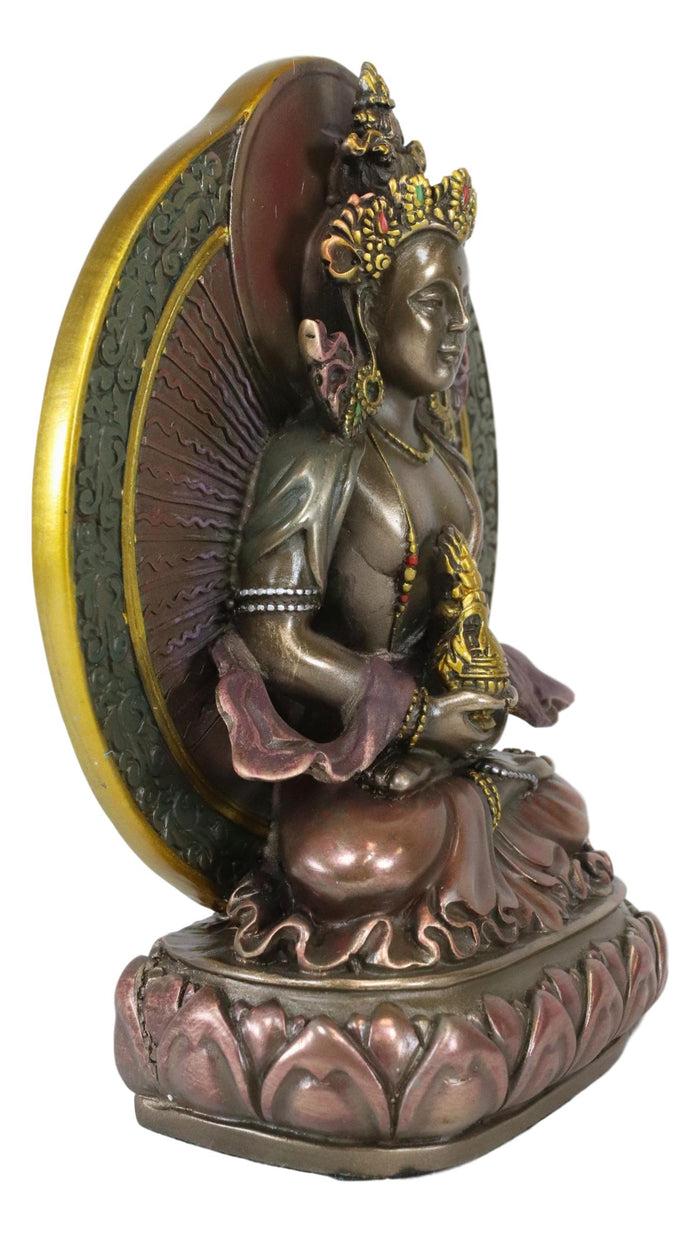 Ebros Gift Ebros Feng Shui Buddhism Amitayus Buddha Amitabha Seated On Lotus Throne Statue