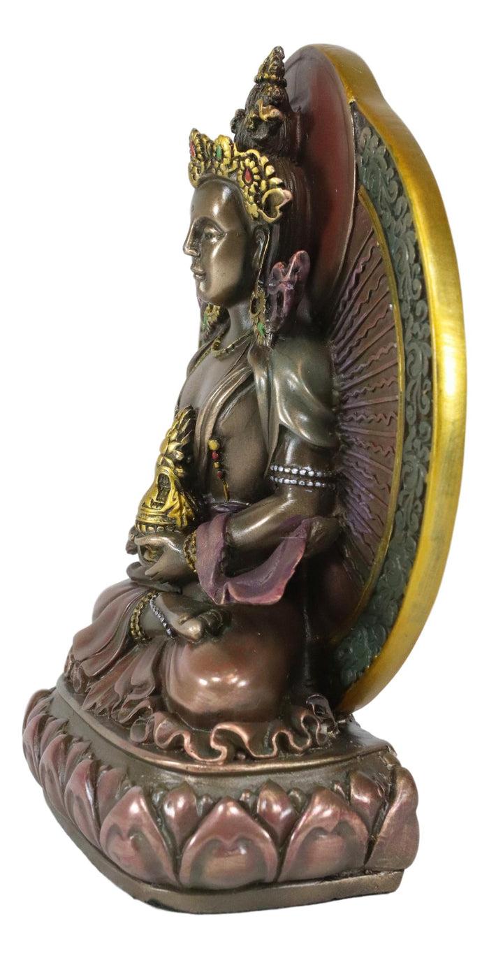Ebros Gift Ebros Feng Shui Buddhism Amitayus Buddha Amitabha Seated On Lotus Throne Statue
