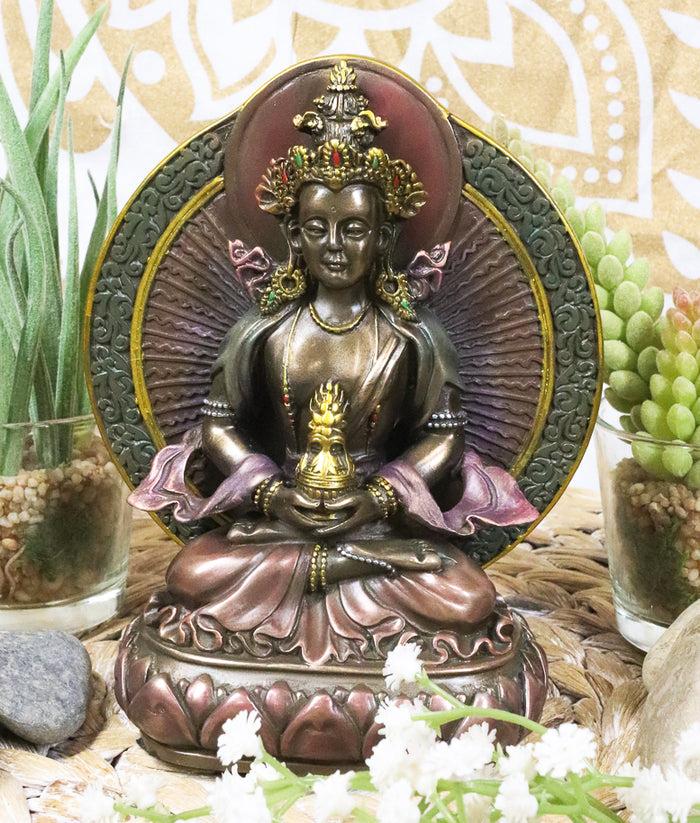 ebros gift Ebros Feng Shui Buddhism Amitayus Buddha Amitabha Seated On Lotus Throne Statue