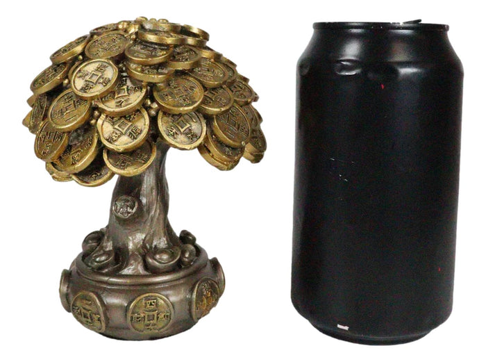 Ebros Gift Ebros Feng Shui Gold Tree Statue Golden Money Coin Tree Of Wealth And Abundance Decor Talisman Figurine