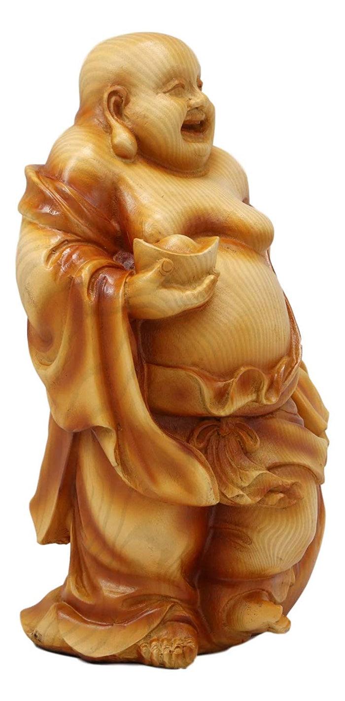 Ebros Gift Ebros Feng Shui Hotei Happy Buddha Holding Gold Ingot Figurine 8.5" H