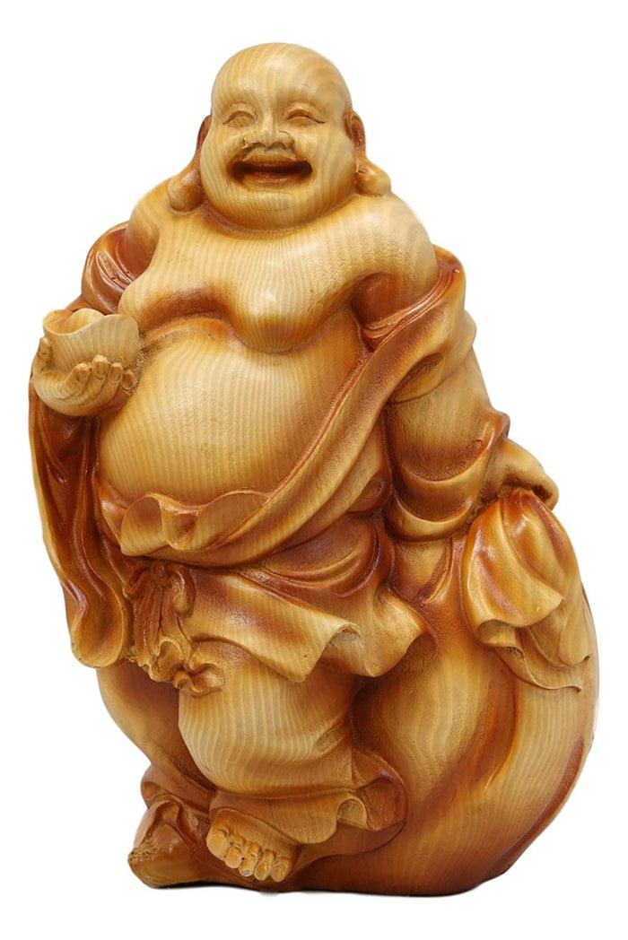 Ebros Gift Ebros Feng Shui Hotei Happy Buddha Holding Gold Ingot Figurine 8.5" H
