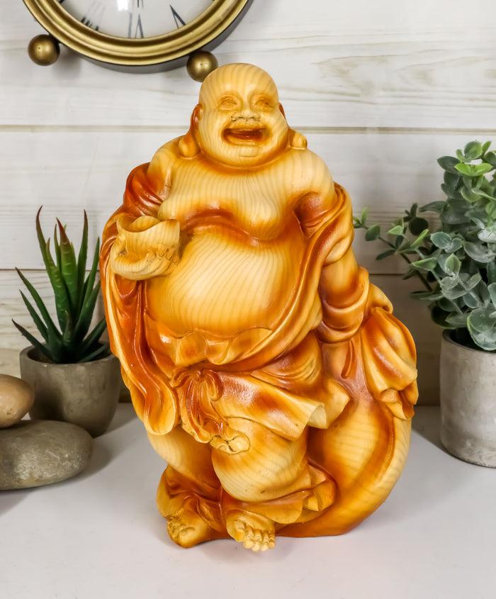 ebros gift Ebros Feng Shui Hotei Happy Buddha Holding Gold Ingot Figurine 8.5" H