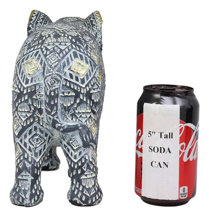 Ebros Gift Ebros Feng Shui Silver And Gold Patterned Elephant With Trunk Up Statue 10.5" Long Vastu 3D Zen Elephants Figurine Symbol Of Wisdom Fortune Success And Protection
