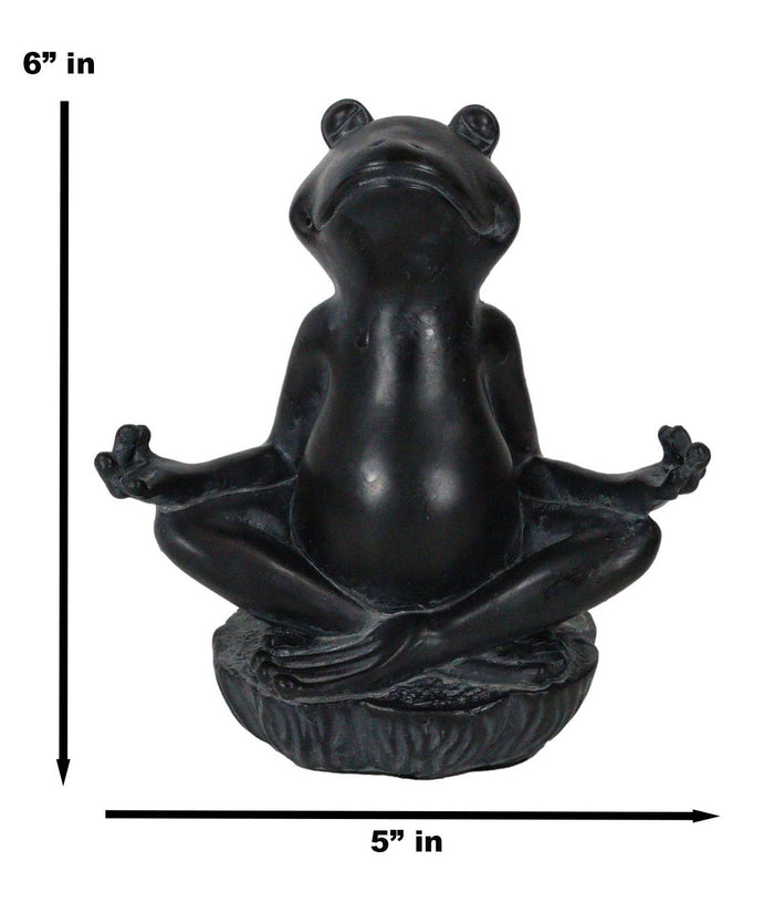Ebros Gift Ebros Feng Shui Vastu Buddha Zen Yoga Frog Meditating Statue Decor Talisman Figurine