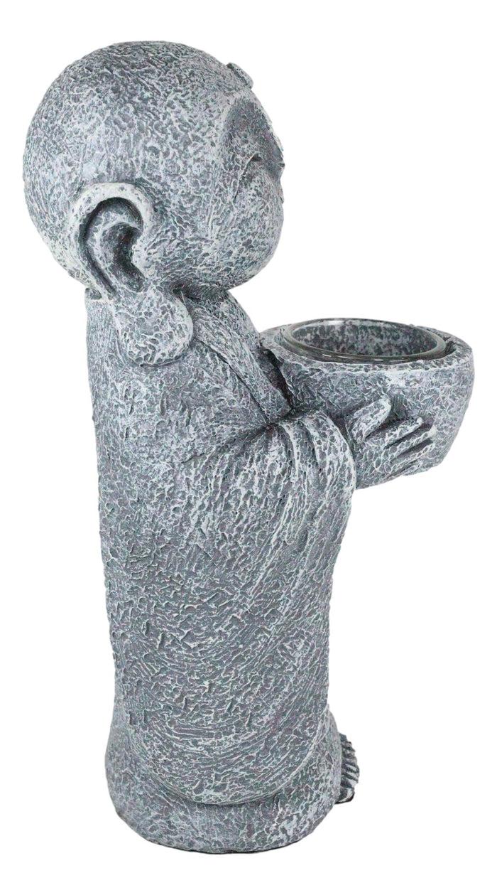 Ebros Gift Ebros Feng Shui Zen Buddha Japanese Jizo Monk Tea Light Votive Candle Holder Figurine