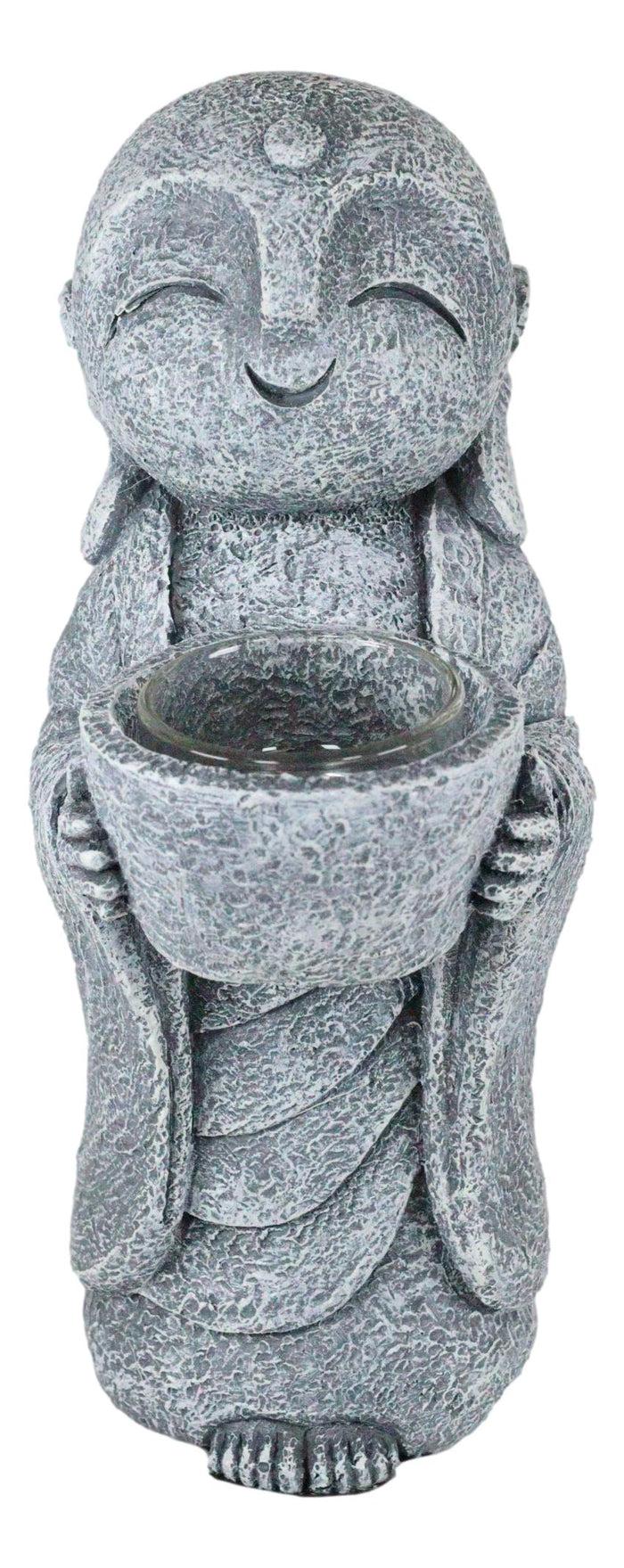 Ebros Gift Ebros Feng Shui Zen Buddha Japanese Jizo Monk Tea Light Votive Candle Holder Figurine