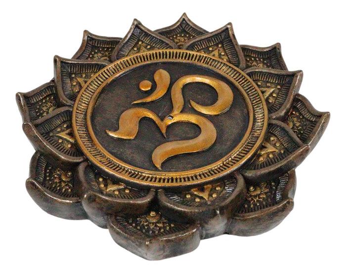 Ebros Gift Ebros Feng Shui Zen Buddha Ohm Symbol Lotus Mandala Flower Incense Stick Burner Holder
