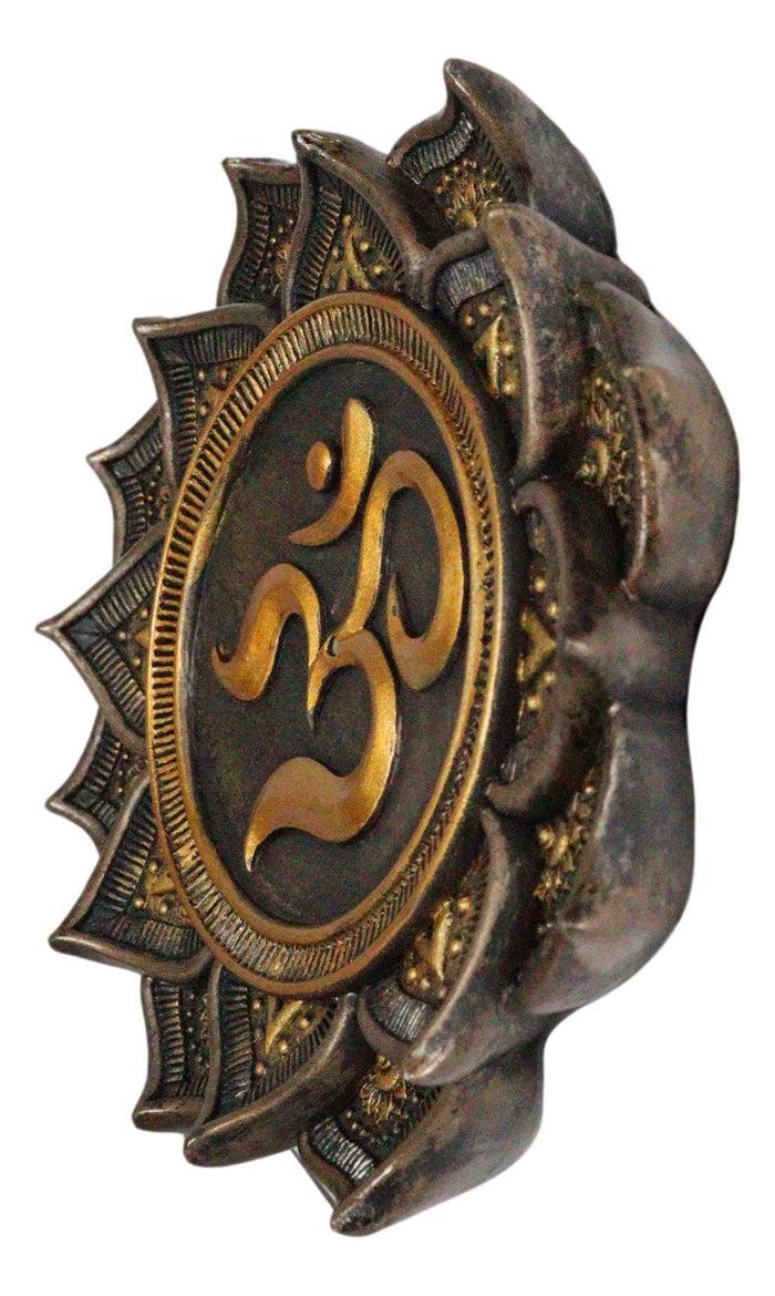 Ebros Gift Ebros Feng Shui Zen Buddha Ohm Symbol Lotus Mandala Flower Incense Stick Burner Holder