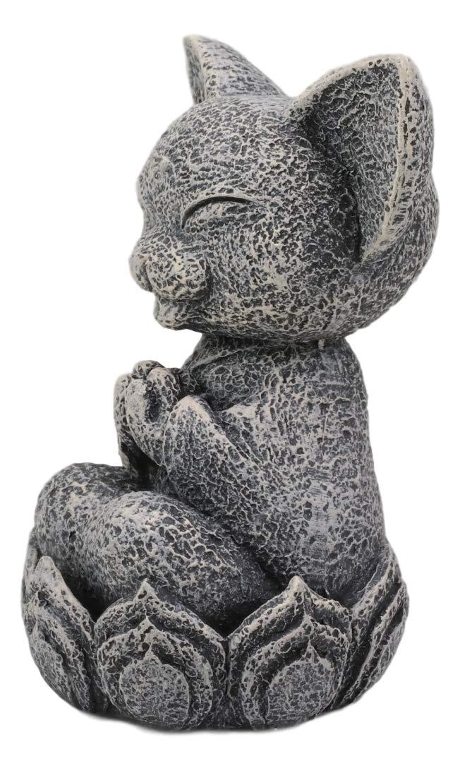 Ebros Gift Ebros Feng Shui Zen Japanese Jizo Cat Monk On Lotus Throne Mini Statue 4" Tall