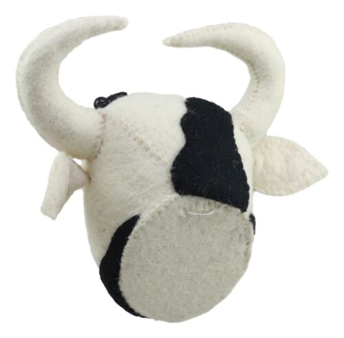 Ebros Gift Ebros Fiona Walker England Handmade Organic Baby Animal Head Wall Decor Mini Safari And Farmland Collection (Mini Holstein Cow)