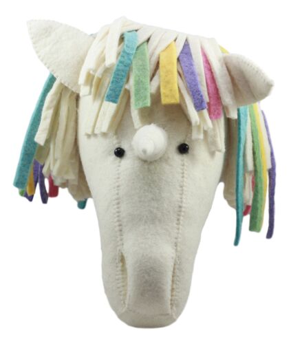 Ebros Gift Ebros Fiona Walker England Handmade Organic Baby Animal Head Wall Decor The Originals Collection Large (Rainbow Unicorn Head)