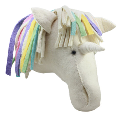 ebros gift Ebros Fiona Walker England Handmade Organic Baby Animal Head Wall Decor The Originals Collection Large (Rainbow Unicorn Head)