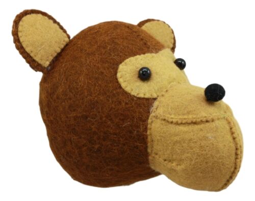 Ebros Gift Ebros Fiona Walker England Handmade Organic Baby Animal Head Wall Decor Mini Safari And Farmland Collection (Mini Monkey)